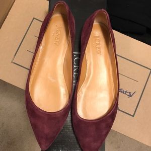 J. Crew suede wine flats size 6.5